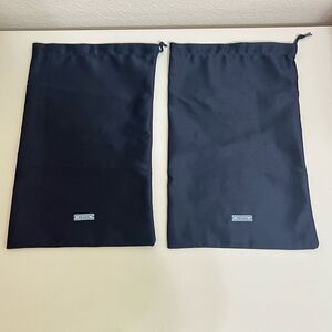 PRADA Navy Blue Satin Shoe Drawstring Dust Bags 8.5" x 13.5" Set of 2